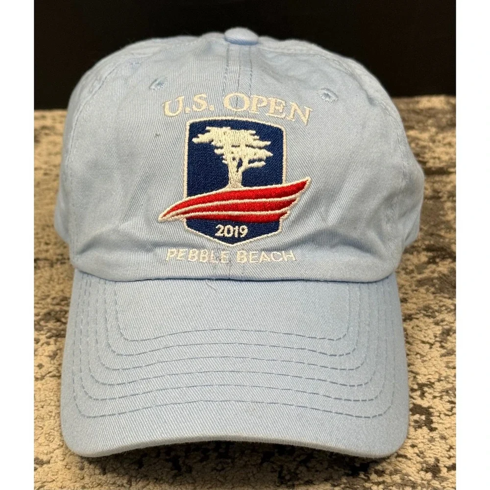 USGA Mens OSFA Light Blue 2019 US Open Pebble Beach Golf Hat Good Condition